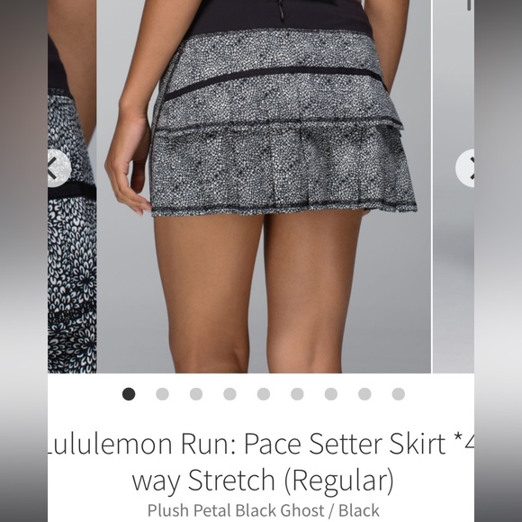 LuLulemon Pace Setter skirt:Plush petal black ghost - Picture 5 of 8